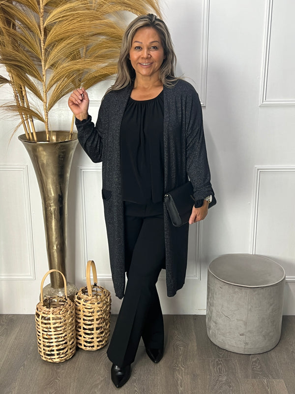 Glitter vest Gaia zwart