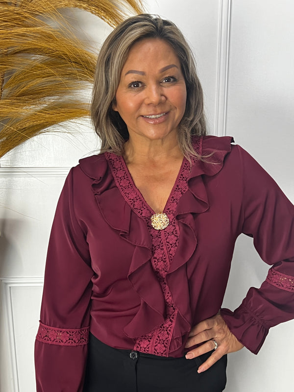 Blouse Marcella bordeauxrood