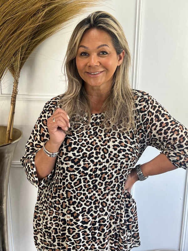 Plissé Blouse Panter Licht
