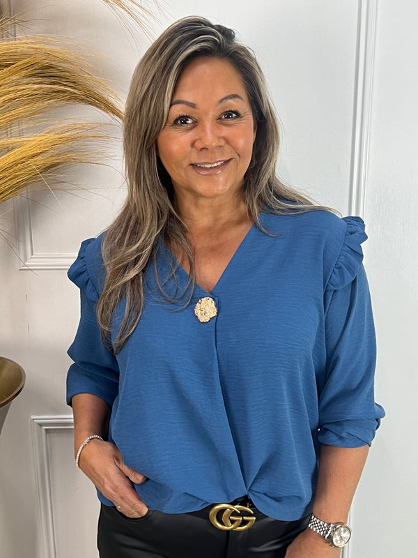 Blouse Ramira jeansblauw