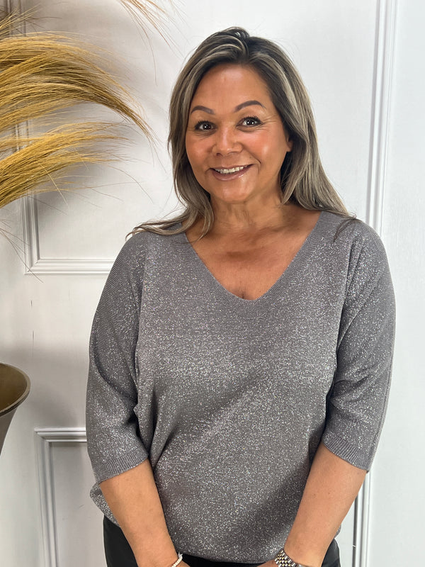 Glitter truitje Tink taupe