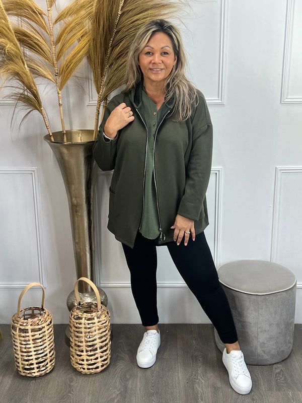 Sweater Sage Army Groen met capuchon