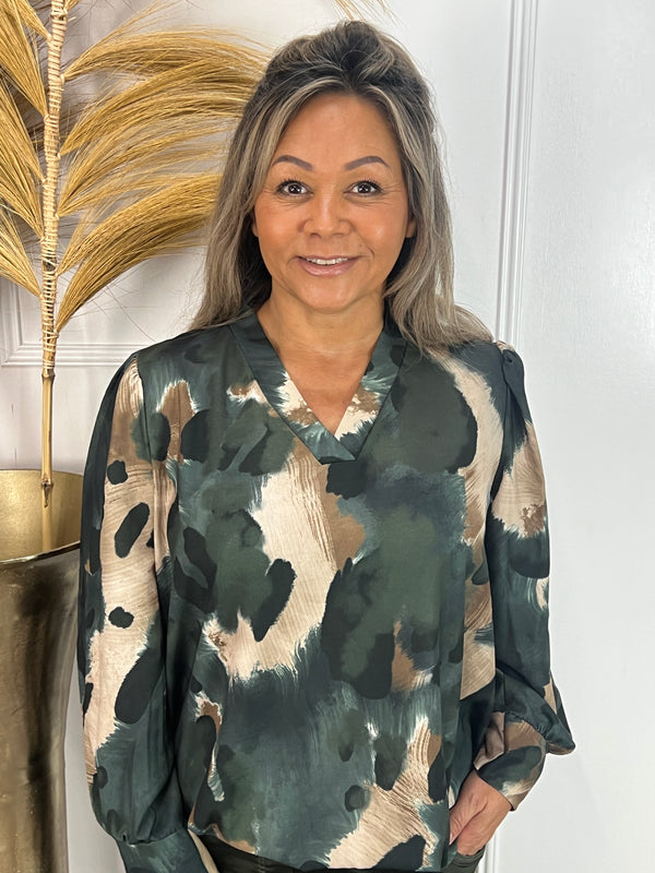 Blouse Madeleine legergroen