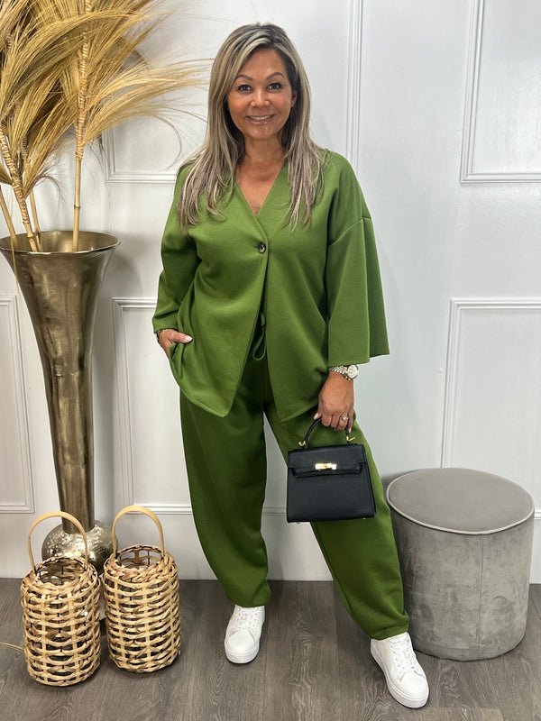 Tweedelige comfy set Caro groen