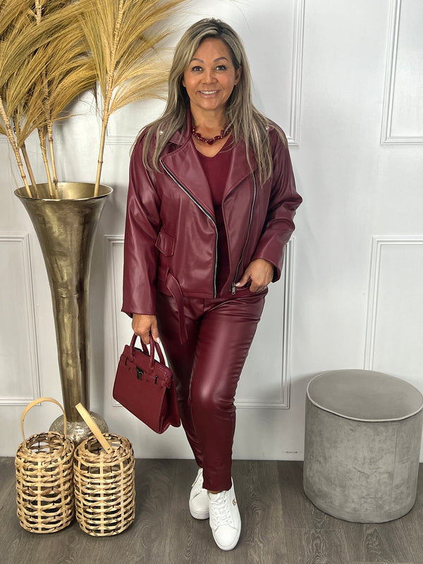 Bikerjas Camilla bordeauxrood