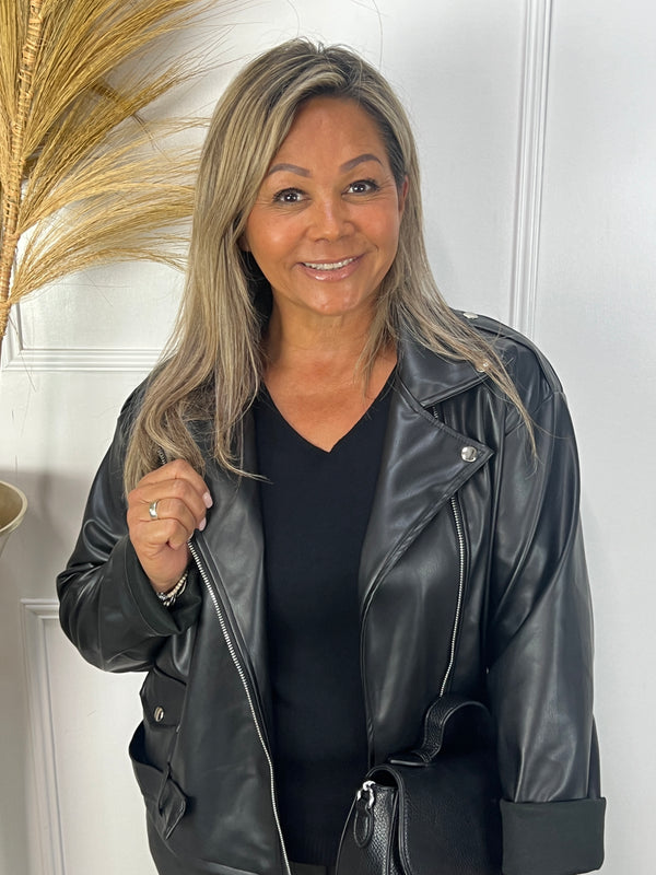 Bikerjas Camilla zwart