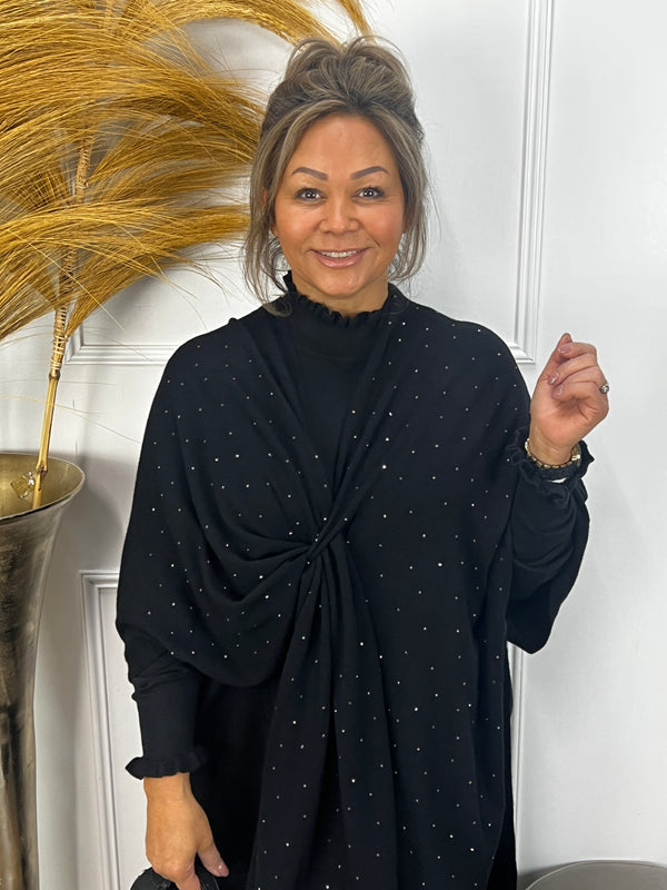 Sparkle omslagsjaal Jila zwart