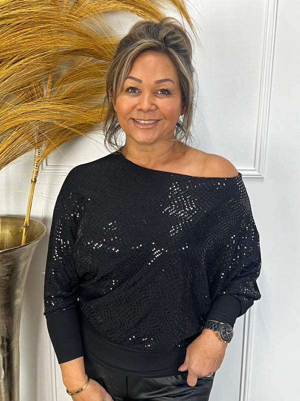 Sparkle top Winnie zwart