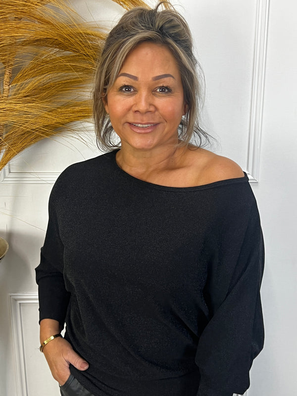 Sparkle top Wies zwart