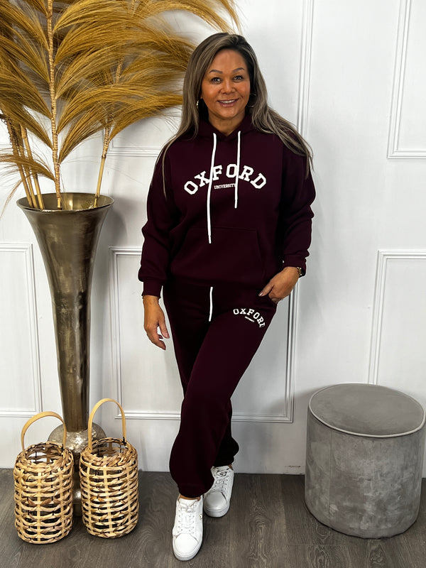 Oxford joggingpak bordeauxrood