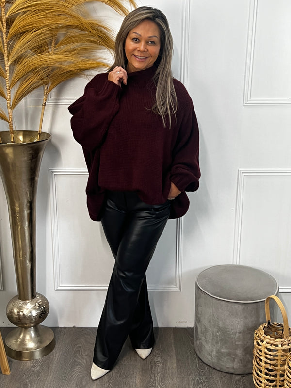 Gebreide trui Demi bordeauxrood