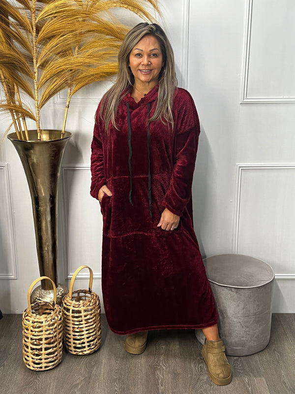 Teddy jurk Balou bordeauxrood