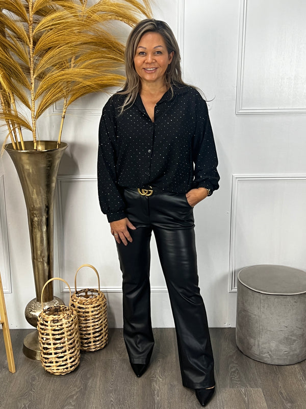 Sparkle blouse Jolie zwart