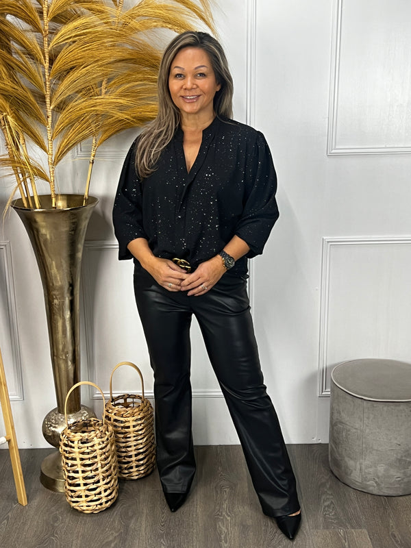 Sparkle top Naomi zwart