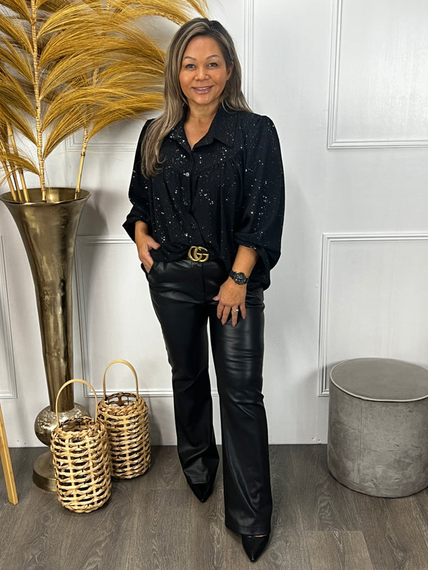Sparkle blouse Olivia zwart