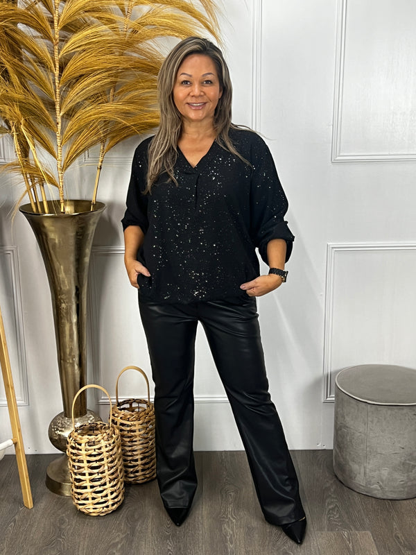 Sparkle top Billie zwart