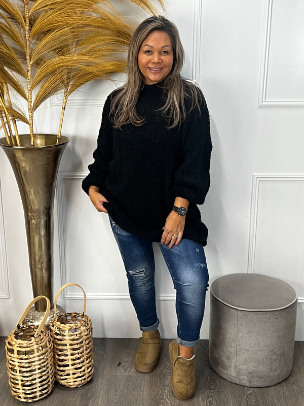 Bouclé Trui Noa Zwart