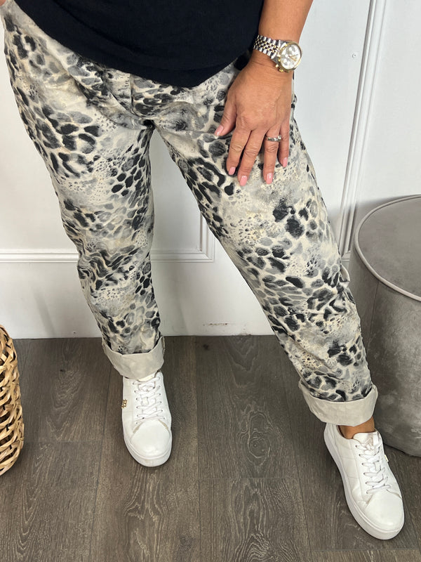 Print broek Pascalle ecru