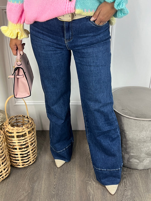Goodies wide leg jeans DJ2719 donkerblauw