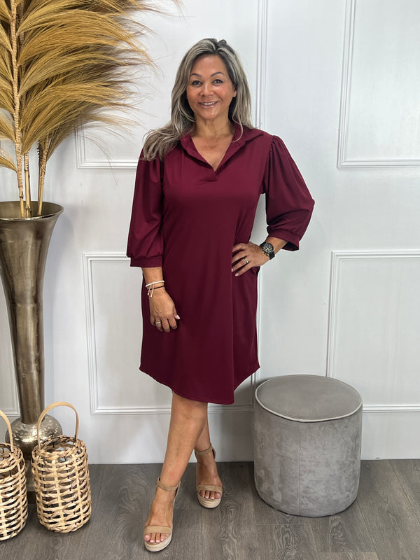 Travel Jurk Zelda Bordeaux