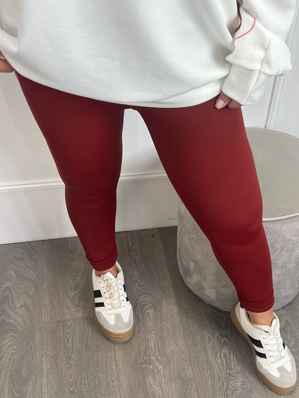 Norfy High Waste Legging Bordeaux