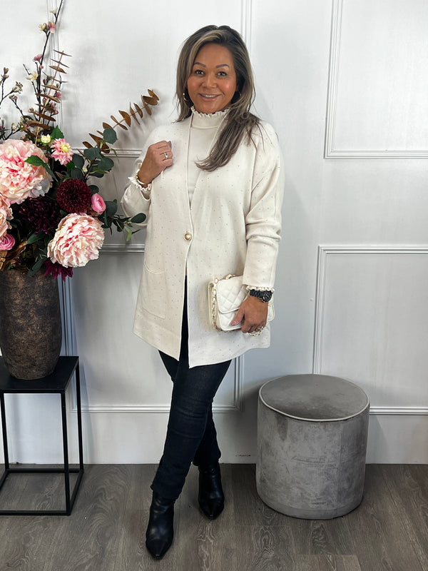 Sparkle vest Vera-Leau roomwit