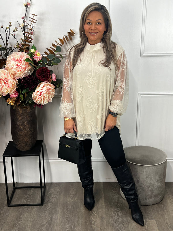 Kanten blouse Liv plus size roomwit