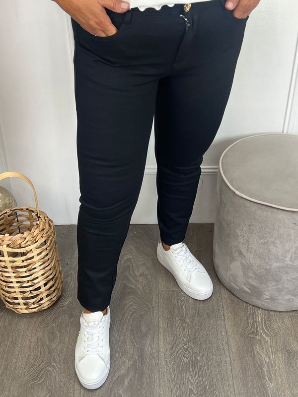Slim Fit Broek Emma Zwart