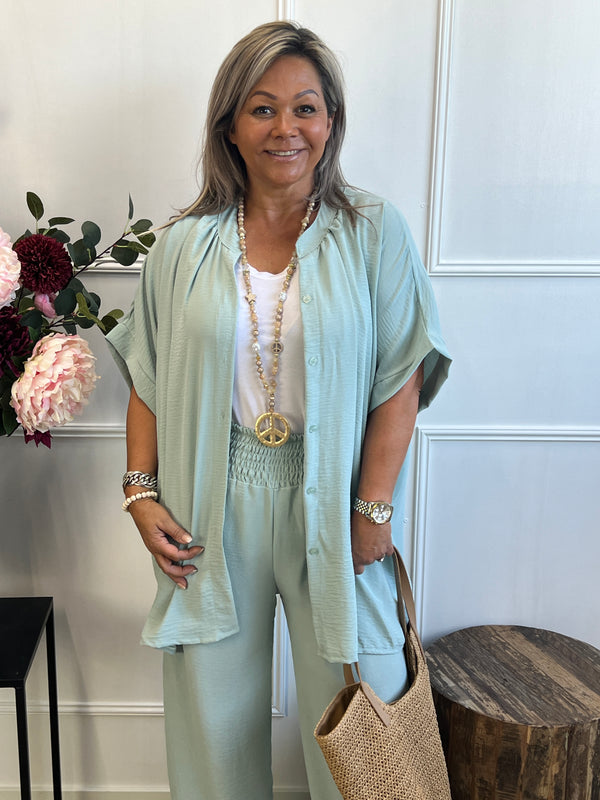 Zomerblouse Sascha Poederblauw