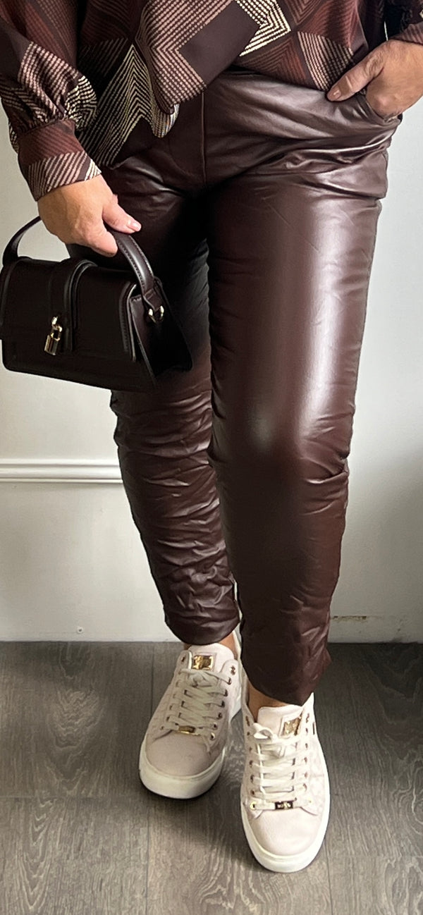 Coating broek Bella donkerbruin