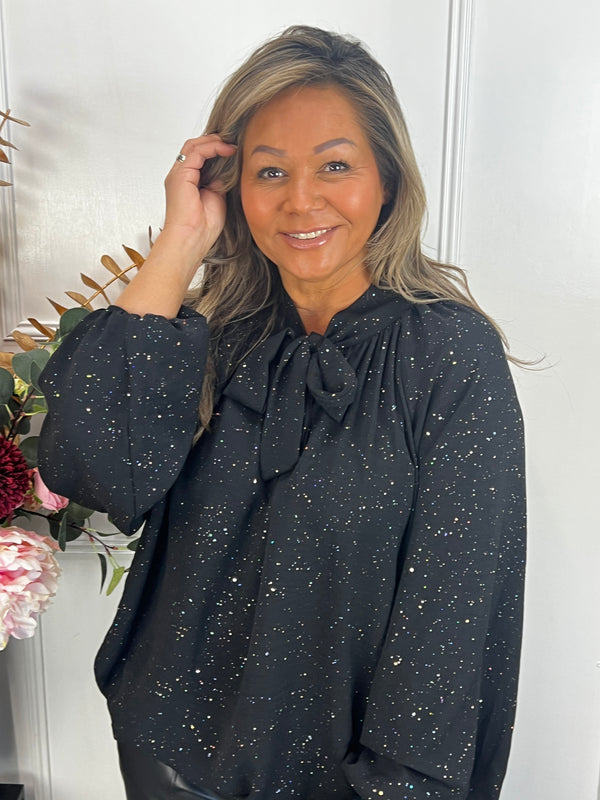 Sparkle blouse Elodie zwart