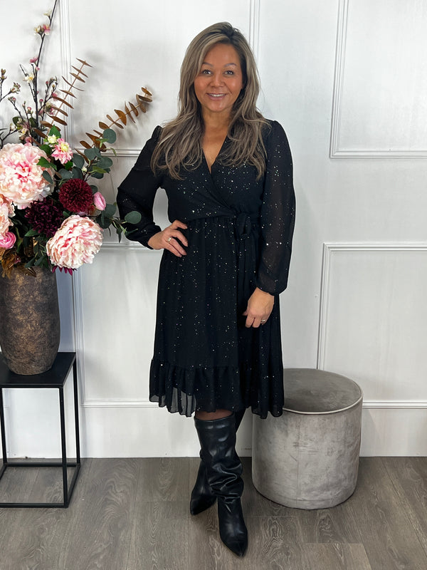 Sparkle jurk Jasmijn zwart