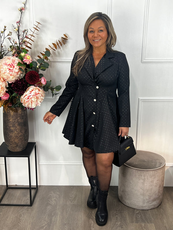 Sparkle blazer jurk Jazz zwart