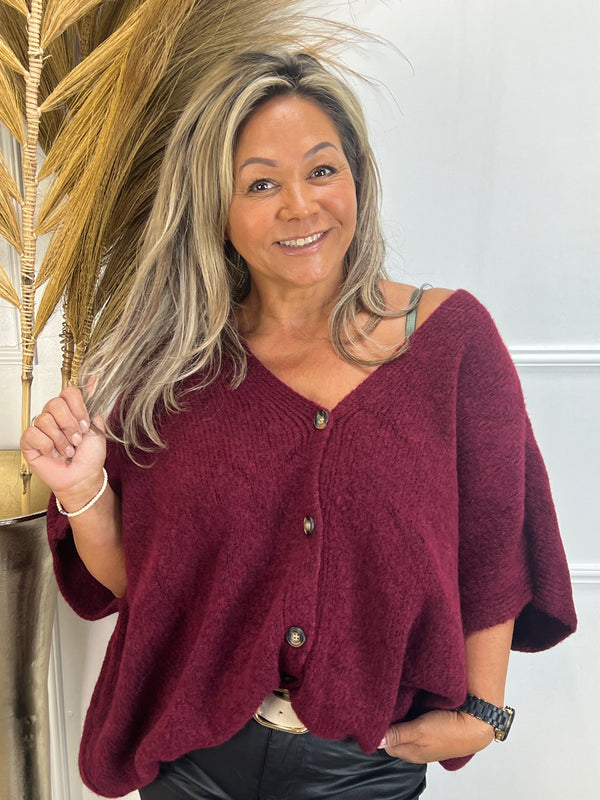 Oversized trui/vest Merel Bordeaux
