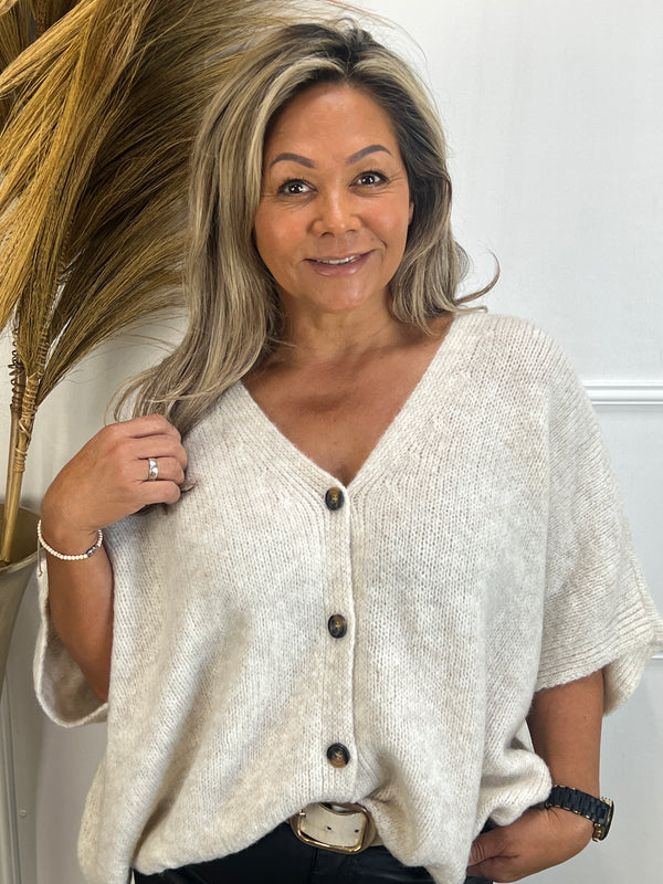 Oversized trui/vest Merel Ecru