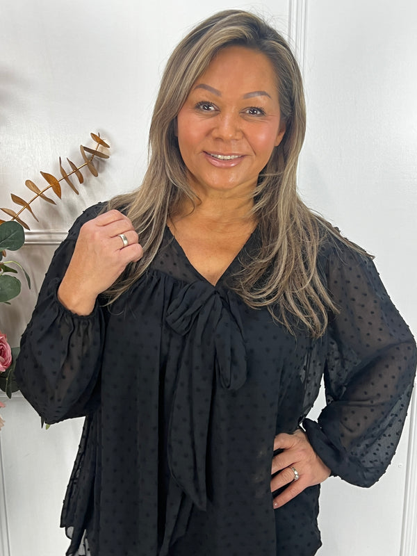 Mini dots blouse Macy zwart