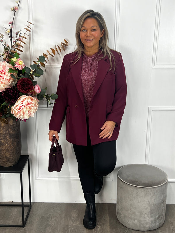 Blazer Fayenne bordeauxrood