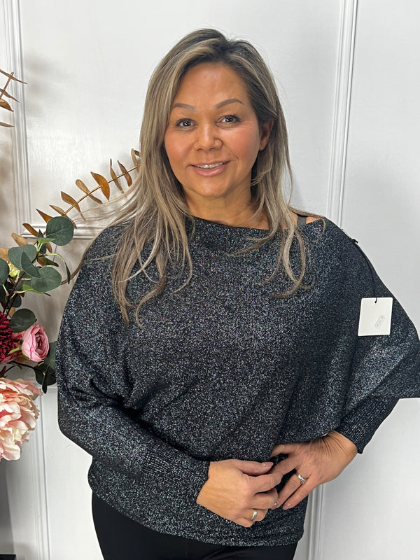 Sparkle vlinder trui zwart