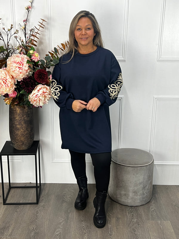 Sweaterdress Lisette marineblauw