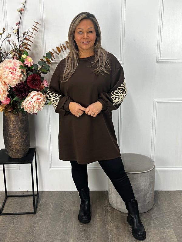 Sweaterdress Lisette chocoladebruin