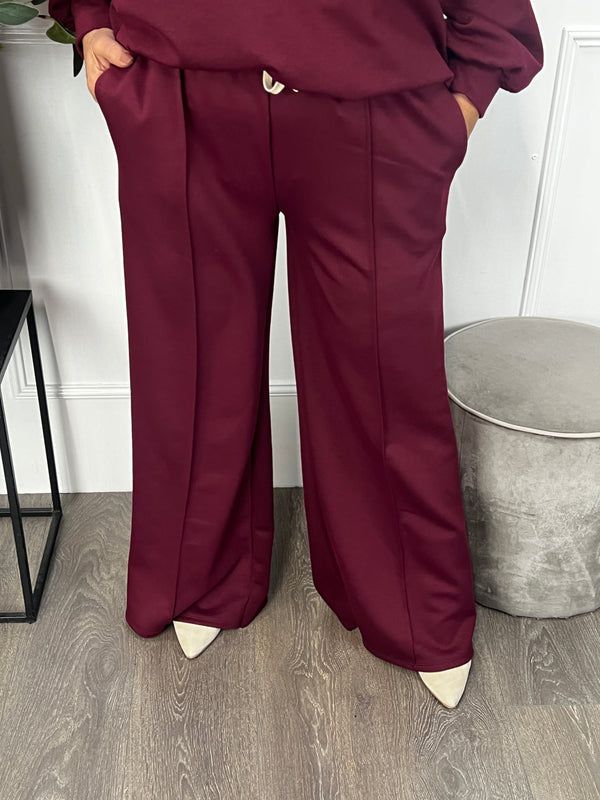 Broek Belinda bordeauxrood