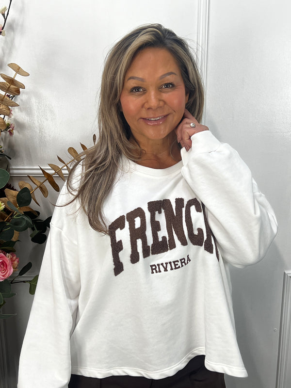 Mooij sweater French Riviera wit