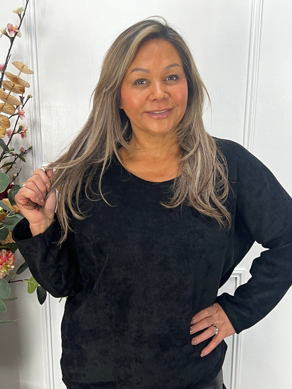 Baby rib sweater Barbel zwart