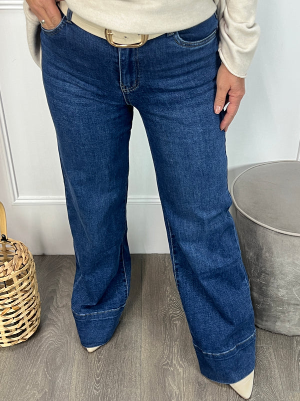 Goodies wide leg jeans DJ2719 donkerblauw