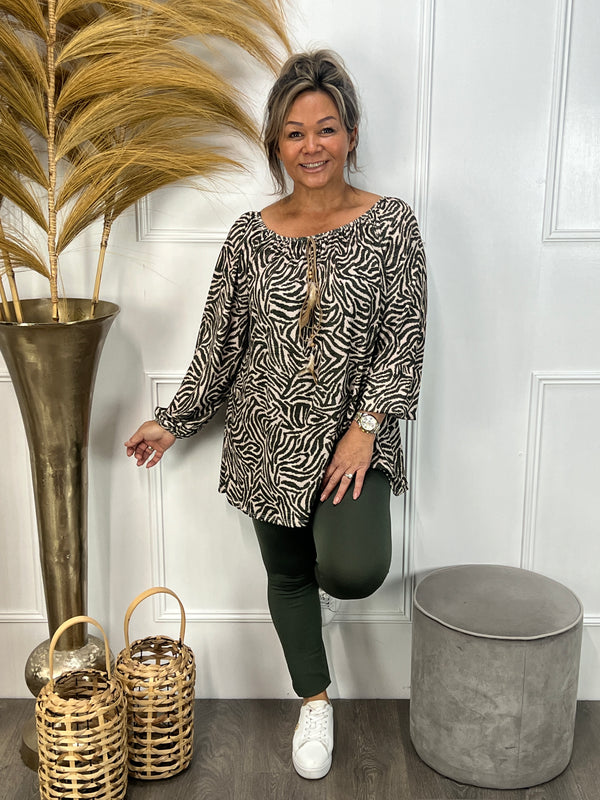 Top Therèse legergroen