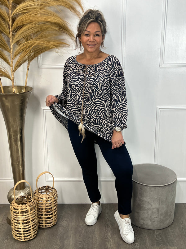 Top Therèse marineblauw