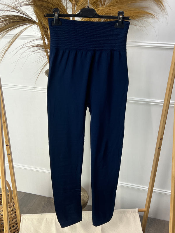 Nora high waist legging marineblauw