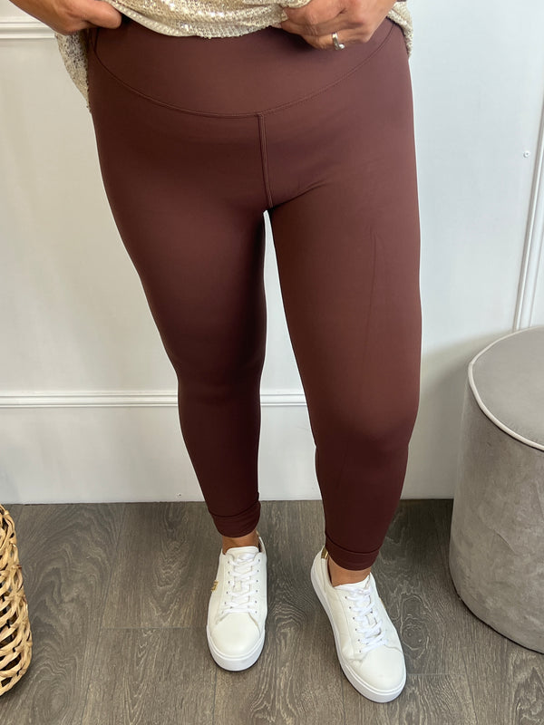 Norfy High Waste Legging Donkerbruin