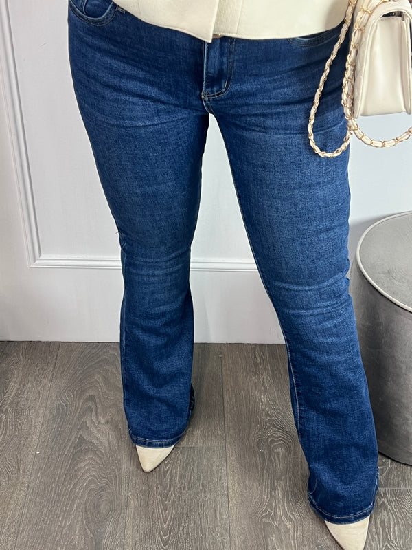 Goodies flare jeans DJ2568 donkerblauw