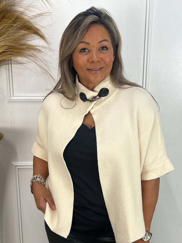 Poncho vest Pina roomwit